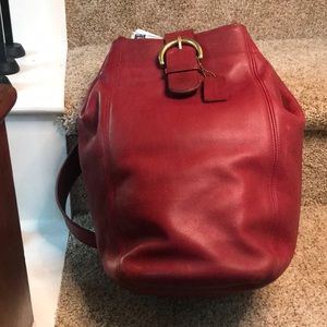 Beautiful Vintage Red Glove Coach Sling Bag EUC..